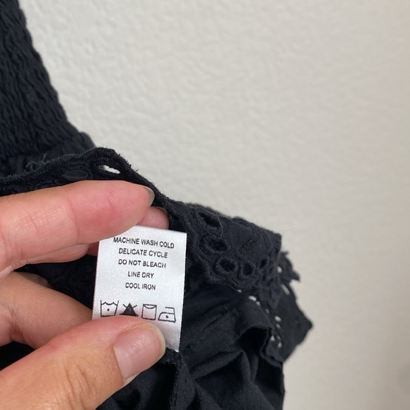 Lovers & Friends Black Dallas Eyelet Off The Shoulder Mini Dress Size s - Picture 7 of 9